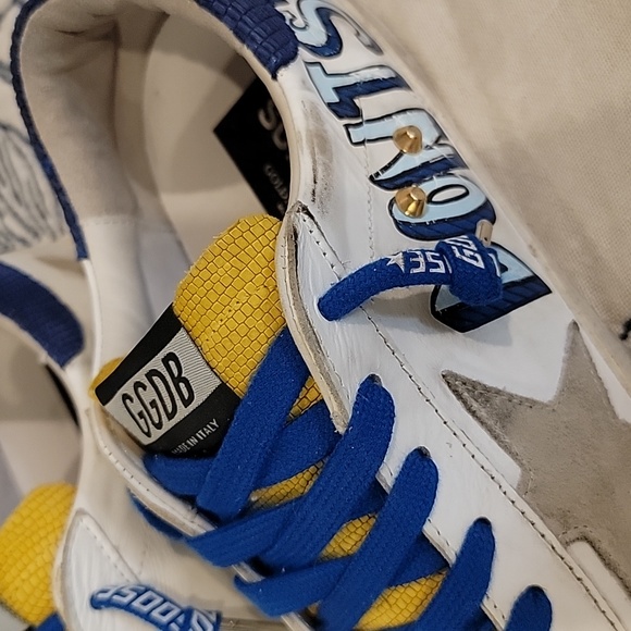 Golden Goose Superstar Sneaker Blue and Yellow Limited Edition Size 42 uk 8 - Picture 9 of 16